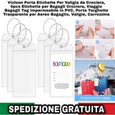 Porta Etichette per Valigia Da Crociera, 6Pcs Etichette per Bagagli Crociera, 