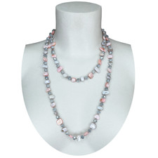 Grigio Rosa Collana Lunga