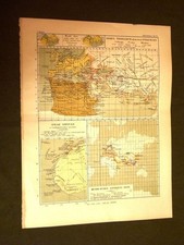 Carta cartina estratta da Atlante del 1890 Terre ai tempi di Tolomeo e Libia
