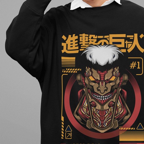 Felpa attack titan maglione - on,
