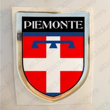 Piemonte Italia Adesivi Scudetto 3D Emblema Stemma Resinato Adesivo Resinati