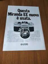 1973 MIRANDA EE AUTO SENSOREX ILFORD FOTOCAMERA PHOTO VINTAGE PUBBLICITA AD