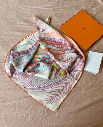 Sciarpa seta hermes plumes - di,