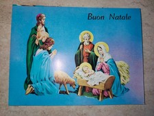 BIGLIETTO DI NATALE NATIVITà POP-UP anni '70