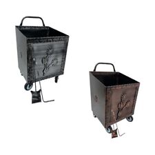 CARRELLO PORTALEGNA PORTAPELLET FERRO BATTUTO PER PELLET O LEGNA 42x37x72 cm