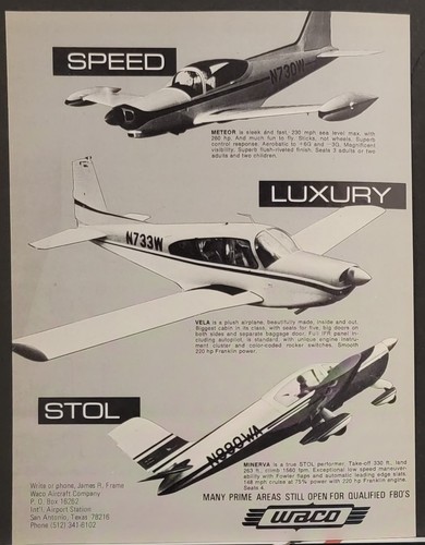 Pubblicità stampa aereo waco - aereo,