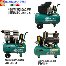 Compressore Aria Carrellato OILESS 24 - 50L 8 Bar 1 - 2 HP Silenziato 115 Psi