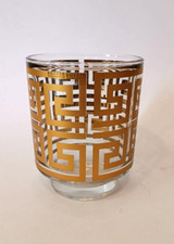 ♥ VASO IN VETRO DECORO ORO VINTAGE EGIZIA LUXURY DESIGN SOTTSASS ASSOCIATI