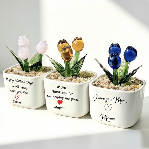 Vaso fiori tulipano vetro - vaso,