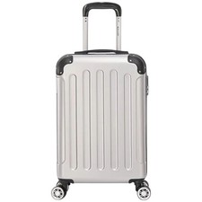 Valigia easyjet 45x35x20 cm trolley argento bagaglio a mano in abs 4 ruote (vali