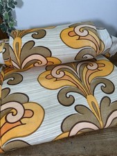 Tende vintage anni 60 70 retrò flower power arancione x 6 roulotte stile retrò