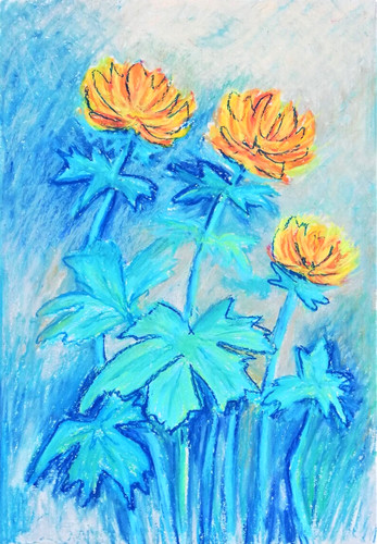 Quadro pastello olio - , fiori