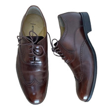 BUGATTI Steptronic scarpe uomo brogues marrone taglia UK 9 EU 43 pelle montone.