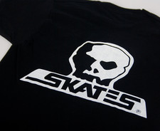 T-shirt pattini teschio vintage anni '80 - mai indossata, fondo magazzino nero NOS taglia M