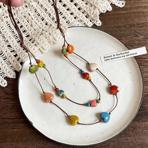 Collana ceramica colorata - collana,