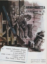 PUBBLICITA' 1964 FUCILI CACCIA ARMI BERETTA GARDONE V.T. SELVAGGINA AUGURI NATAL