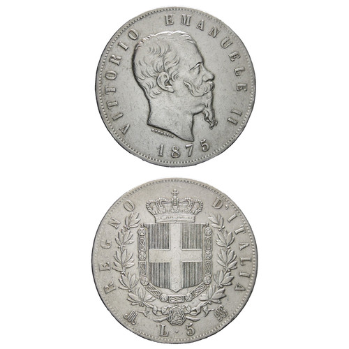 Regno italia lire 1875 - regno, 5