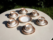 Antico servizio porcellana inglese da the per 6 persone, Fine XIX secolo