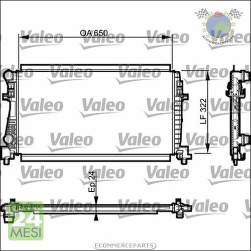 Radiatore acqua valeo per audi - radiatore,
