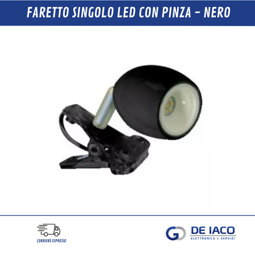 Faretto singolo led - con, pinza