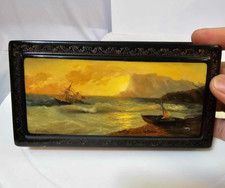 Scatola laccata slava vintage