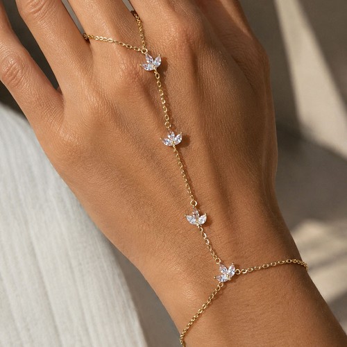 Bracciale donna anelli strass - bracciale,