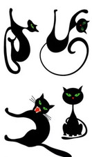 Tatuaggio temporaneo gatto nero pelle / temporary tattoo black cat skin