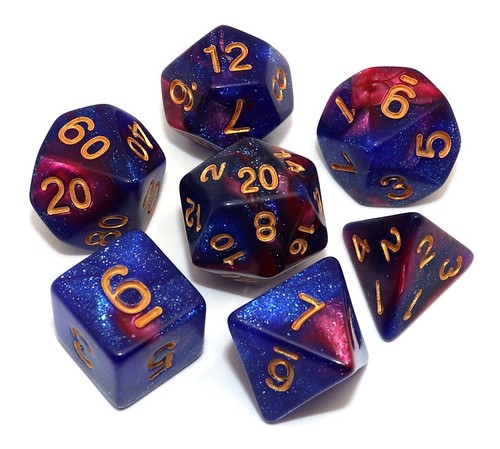 Set dadi neri dorati - set,