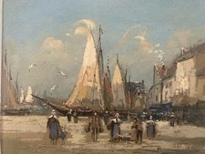 Peinture XIXe Gouache Signé