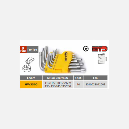 Hit serie chiavi torx