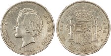 Spagna - 5 Pesetas 1893 P.G