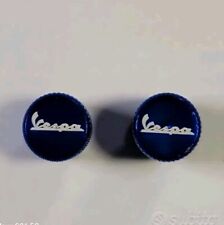 Vespa 2 Tappi Tappini Alluminio Blu cappuccio Valvola Gomma  Vespa Px Gts Pk LML