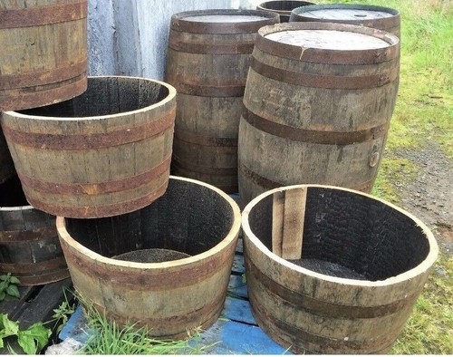 Fioriera mezza botte whisky
