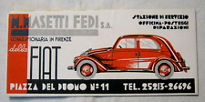 M. MASETTI FEDI PUBBLICITA FIAT BROCHURE CARTOLINA FIRENZE STAZIONE SERVIZIO