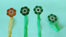 SET 4 PZ. LEGATENDA FERMA TENDA CALAMITA FIORE  DIAMETRO 6 CM. 