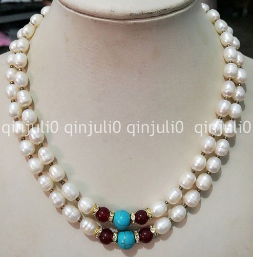 Collana file gemme perle - gemme, di