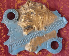 FINE '800 FERRO CHINA BISLERI GRANDE PUBBLICITA' DA VETRINA IN METALLO NO TARGA 