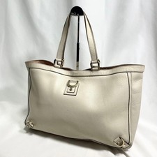 GUCCI 141472 Abbey borsa tote in pelle bianca argento ferramenta misura A4 usata da Jp