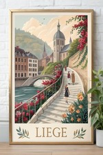 Poster vintage Liegi Belgio -