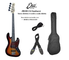 EKO JB100 3/4 SB Basso Elettrico tipo Jazz Bass MISURA 3/4 scala ridotta con BAG