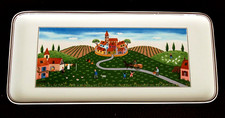 RARO VASSOIO VILLEROY & BOCH IN VITRO PORCELLANA SERIE NAIF lungh.35x16 cm.