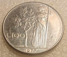 MONETA 100 LIRE MINERVA 1977