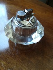 Vintage - Accendino da tavolo in pesante vetro  a 12 facce , anni 60-70