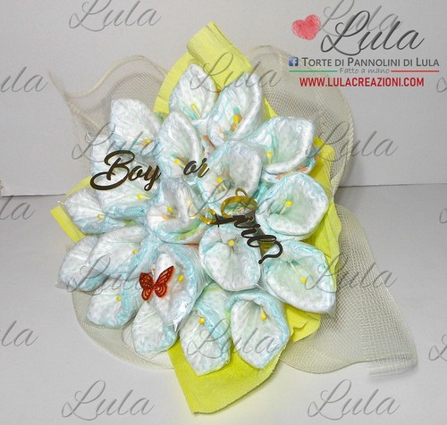 Torta pannolini bouquet fiori - bouquet,