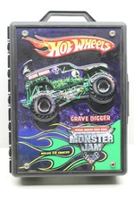 13 Hot Wheels Monster Jam Trucks + Case Grave Digger Monster Truck Series Mattel