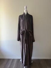 Skims donna taglia 2XL marrone peluche accappatoio pile accogliente morbido salotto pigiama cravatta avvolgente