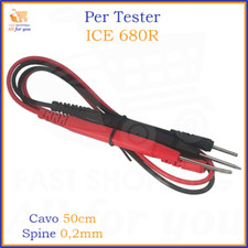 Coppia puntali per tester analogico x ICE 680R compatibili cavo 50cm spine 0.2mm