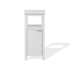 Mobile a Colonna Mobiletto Salvaspazio da Bagno in legno Bianco con Anta Ripiano