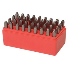 Set lettere e numeri 2CDY6 OMOLOGATO GRAINGER, 1/8 di pollice H,Acciaio 2CDY6