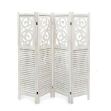 SEPARE CON 4 PANNELLI DA 40 CM IN LEGNO 160X170 CM COLORE BIANCO 